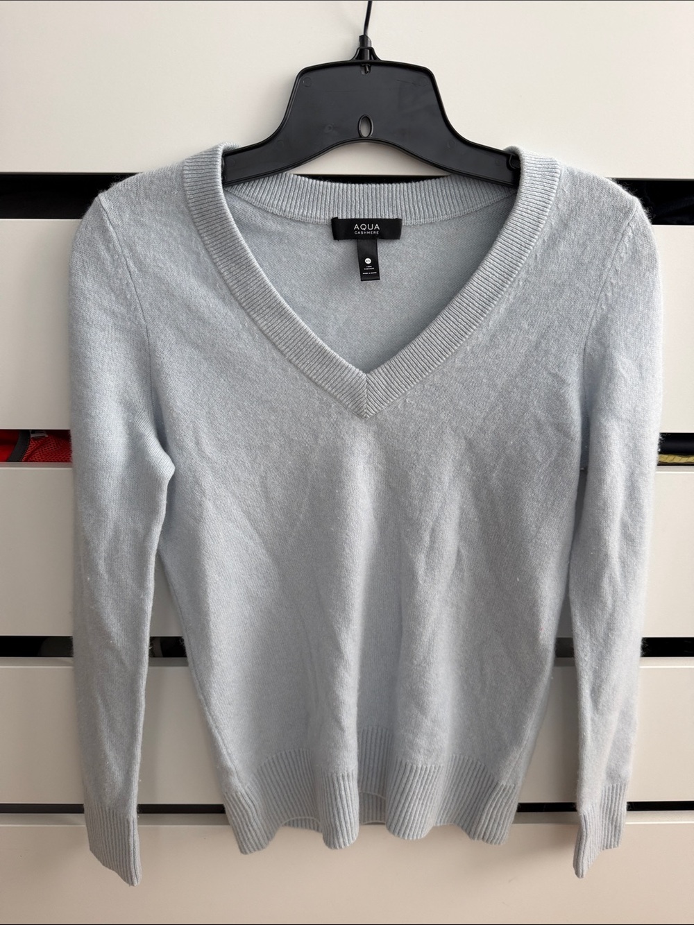 Aqua Pale Blue V-Neck Sweater